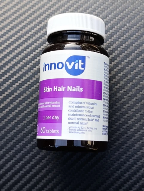 Complément Alimentaire Innovit Skin Hair Nails - 60 Gélules, Vitamines A, B, Zinc, Biotine, Neuf
