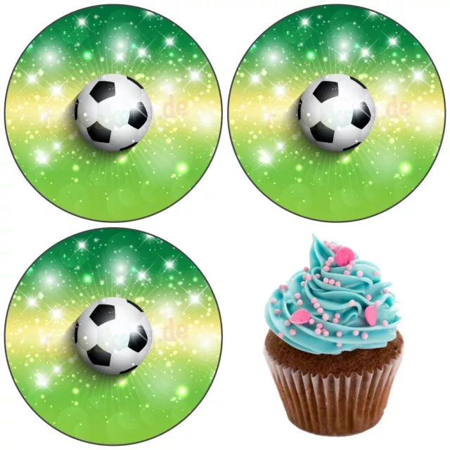 Fussball eßbar Muffin Tortenaufleger Party Deko Geburtstag Cupcake Zubehör neu