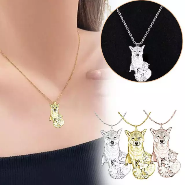 Personalized Pet Cat Dog Necklace Custom Picture Necklace Engraved Pendant  GX