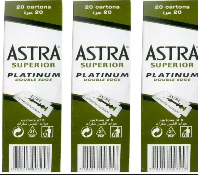 300 X Astra Superior Platinum Double Edge Safety Razor Blades FREE SHIPPING