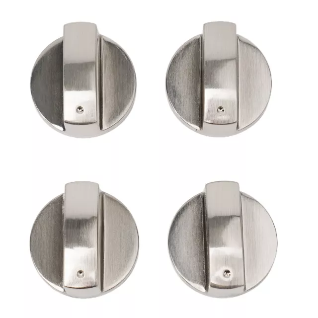 4 pcs Universal Gas Stove Knobs Cooker Oven Hob Control Knobs Switch 6mm Silver