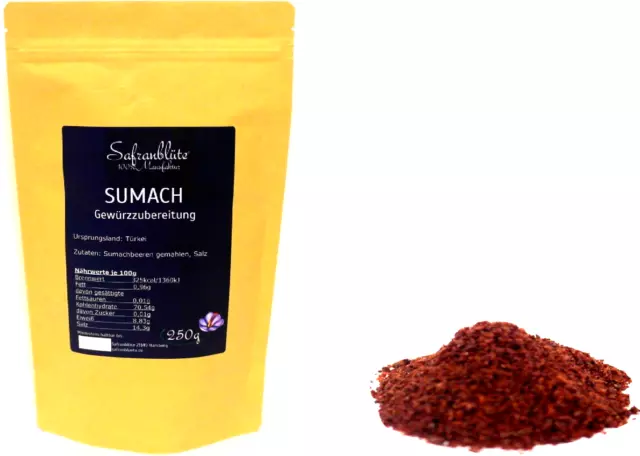 Sumach gemahlen 250g Sumak Essigbaum Gewürz Fruchtig! 100%Manufaktur Qualität