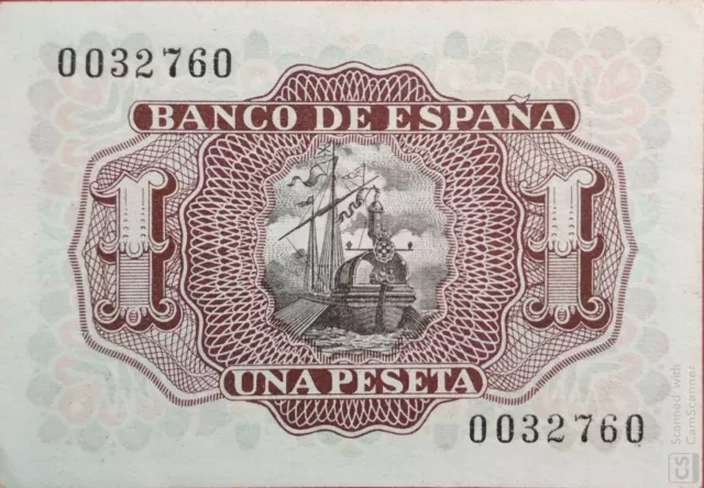 1 pesetas 1953 sin serie, número bajisimo 0032760, sin circular/plancha