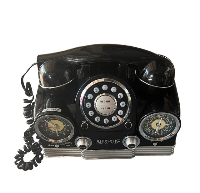 CONAIR METROPOLIS ALLINONE Black Telephone Radio Clock Rare £19.80