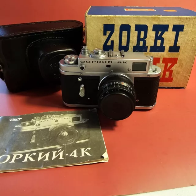 Zorki 4K Vintage 35mm Film Camera Rangefinder Lens Industar-50 ussr Soviet