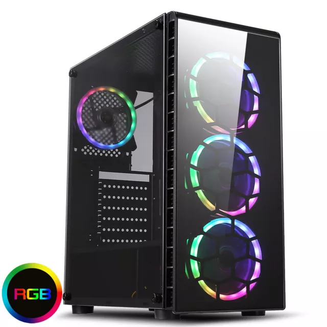 Ultra Fast A10 Quad Core 4.2 8GB 1TB Home Gaming Desktop PC Computer Raider RGB