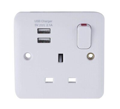 Crabtree  &  Evelyn Crabtree 4306/USB/D Twin Switch Socket 13 Amp with USB Outlets 2.1A 