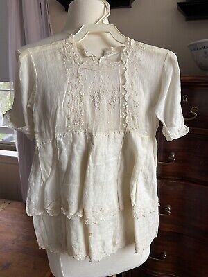 Antique Victorian Baby Doll Gown Dress w/ Lace