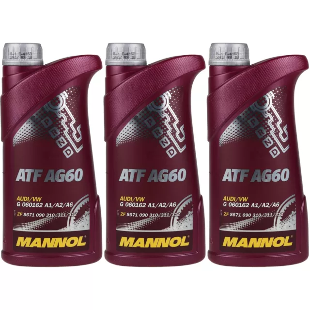 3x1 Liter Original MANNOL Automatikgetriebeöl ATF AG60 Getriebe Öll Gear Oil