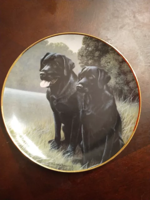 Franklin Mint SPORTING COMPANIONS Labrador Dogs Collector Plate by Nigel Hemming
