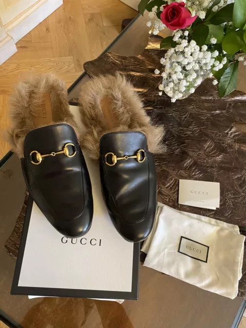 GUCCI PRINCETOWN FUR Black Leather Slides Slippers Mules Size UK 10 Men Fits 9.5 295.00 PicClick UK