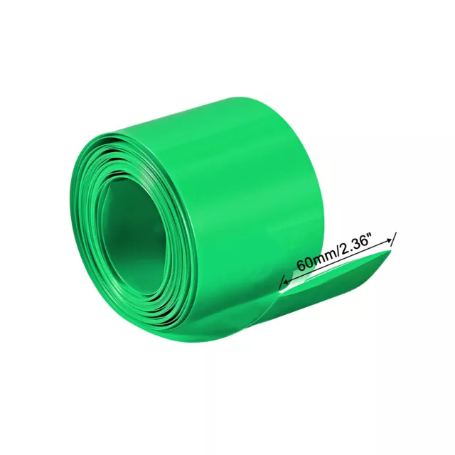 PVC Heat Shrink Tube 60mm Flat Width Wrap for Three 18650 5m Green 2