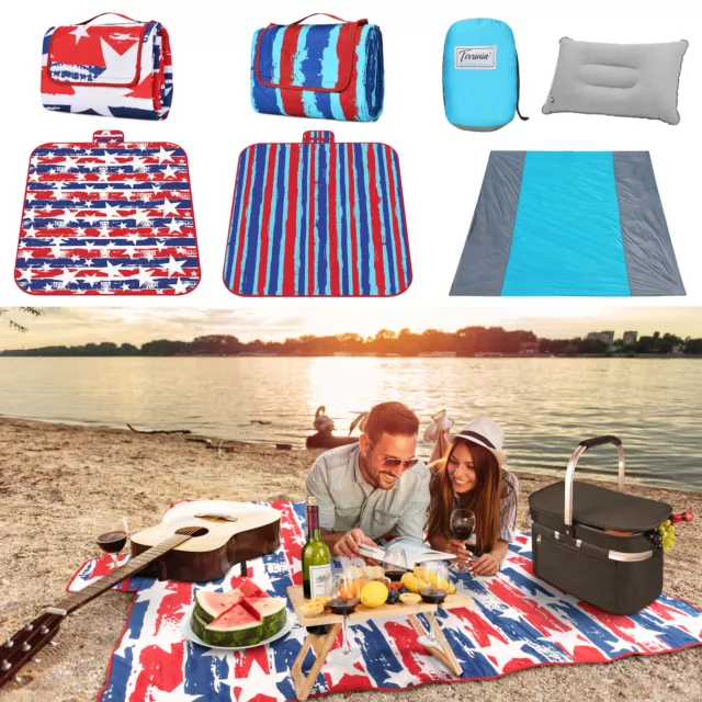 Beach Mat Outdoor Picnic Blanket Rug Mattress Camping Waterproof Sand Free Pad