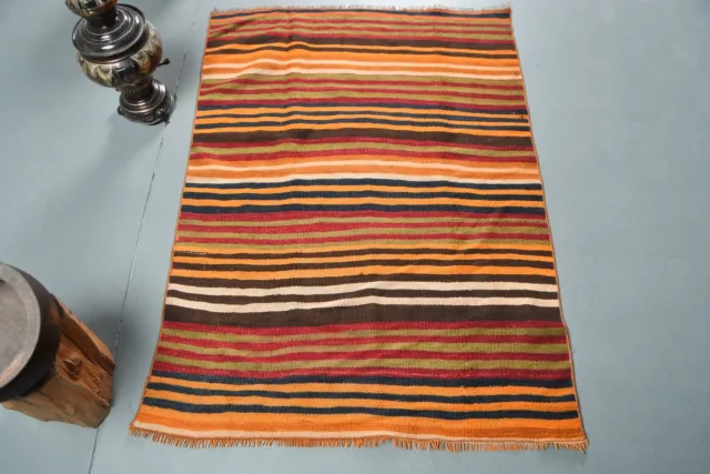 Vintage Rug, Kilim, Art Rug, Home Decor  Rugs, Oushak Rug, 3.1x4.4 ft Small Rug