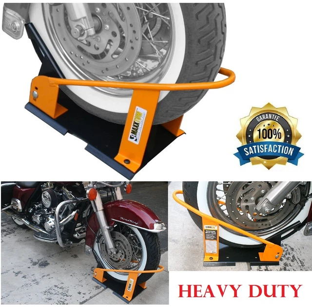 MOTORCYCLE WHEEL CHOCK Stand Harley Davidson Tire Road Mount Floor