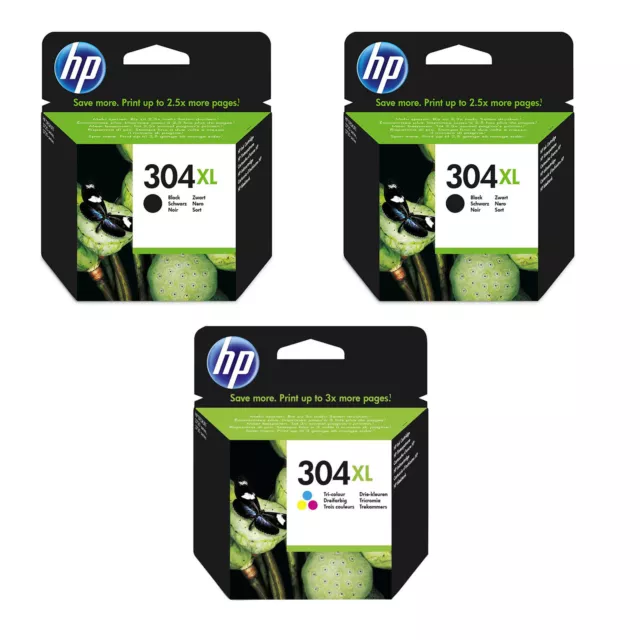 3 CARTUCCE ORIGINALI HP 304XL+304XL PER DeskJet Ink Advantage 3700MFP