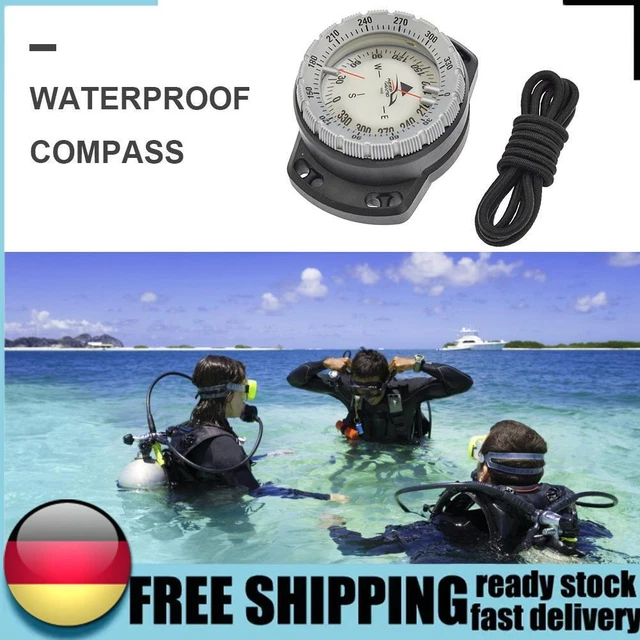 VRHN Kompass zum Tauchen im Freien, 50 m, elastisches Seil, wasserdicht, mit leu