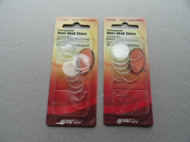 Hillman 122285 Clear Plastic Non-Skid Discs 2 Packs total 20 discs NEW