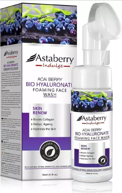 Acai Berry Bio Hyaluronate Espuma de lavado facial 150 ml con cepillo de...