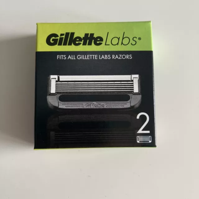 Hojas de afeitar Gillette Labs para hombre, paquete de 2 GENUINAS TOTALMENTE NUEVAS