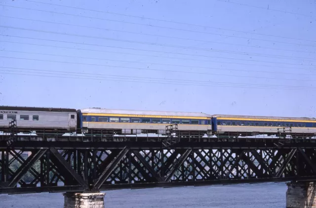 D&H DELAWARE & HUDSON NYC New York Central Train Bridge CAHOES 1968 Photo Slide