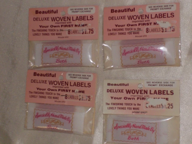 32 Beth Custom Sewing Labels Personalized Monogrammed Name Tag Sew On Clothing