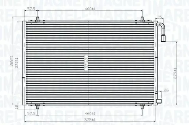 Condensatore Radiatore Aria Condizionata Per Peugeot 206  (2A/C) 1.4 I