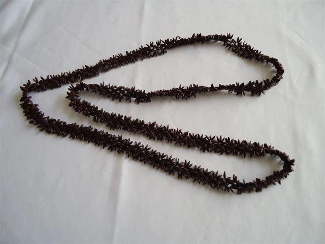 Vintage Costume Jewelry, Single Strand, Woven Hawaiian Koa Seed Necklace