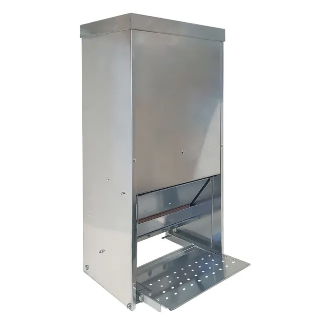 Futterautomat - Futterspender für Hühner / Geflügel mit Trittklappe 25 kg