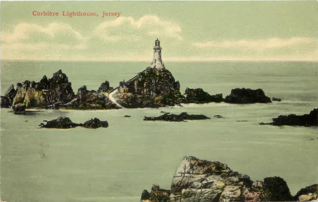 c1910 Postcard; La Corbière Light House, Jersey, Channel Islands, British Isles