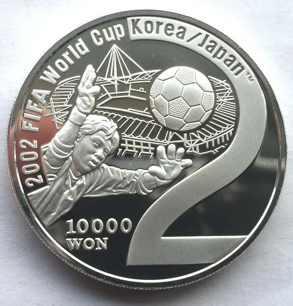 South Korea 2002 World Cup 10000 Won 1oz Silver Coin,Proof-H