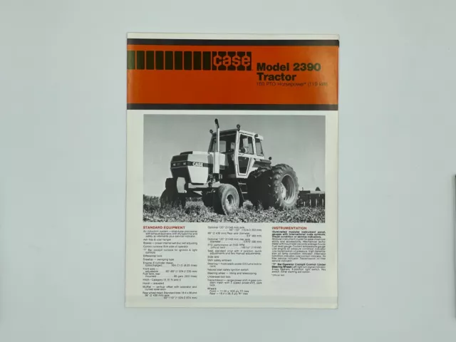 JI Case Sales Literature Brochure Advertising Model 2390 Tractor