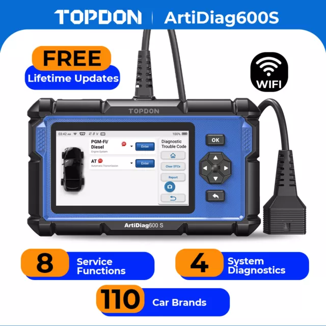 TOPDON AD600S OBD2 Scanner Car Code Reader Diagnostic Tool ABS SRS EPB SAS AU