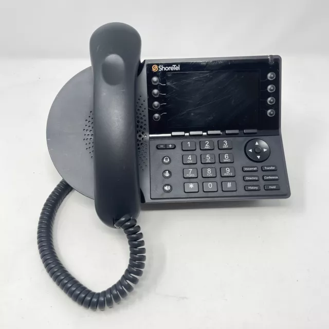 Shoretel IP485G (485G) Color Display 8-Line Black Business Office Phone w/ Stand