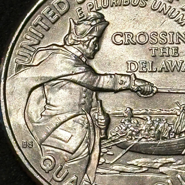 2021 P WASHINGTON Crossing Delaware Crown Die Break Chip Mint