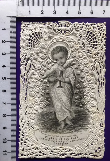 Spitzenbild Heiliger Jesus Kind Kelch Taube Verlag Bouasse Lebel Paris Nr 1365