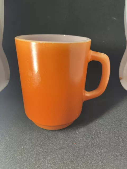 Vintage Fire King Anchor Hocking Coffee Mug / Oven ware Orange Stacking Cup