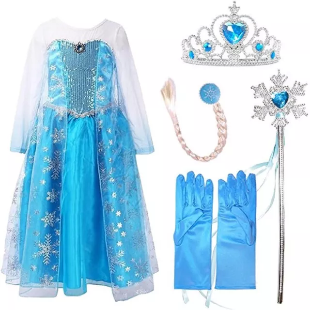 Girls ELSA  Fancy  Dress + Complete  Accessories included