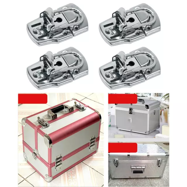 4x Toggle Hasp Latch Decorative Durable Fittings Smooth Iron for Wooden Box