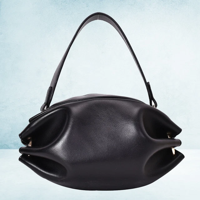 pochette à bandoulière en cuir pu rétro noir femme forme créative sac à