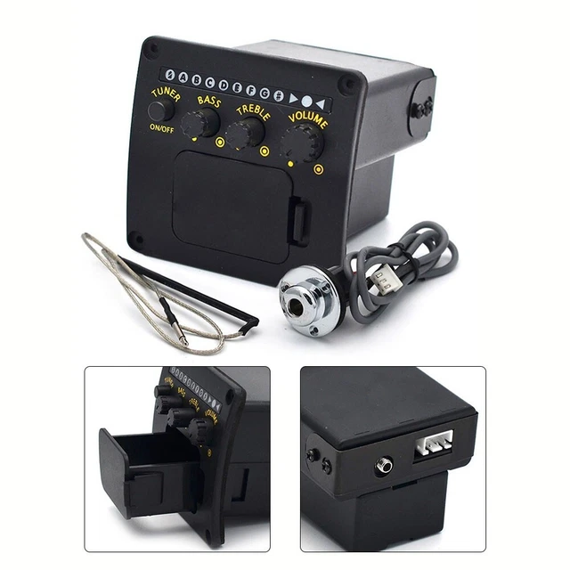 Système D'égaliseur Avec Préampli, EQ, Accordeur, Capteur Piézo Et Mic Pour Guitare Acoustique