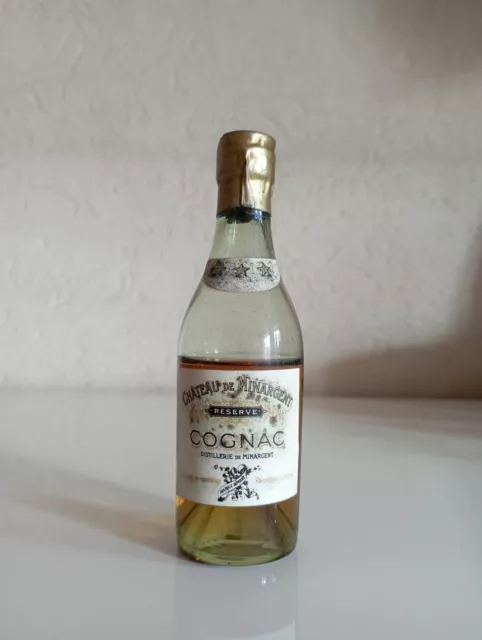 Very old mini bottle cognac Chateau de Minargent 3 stars 5cl
