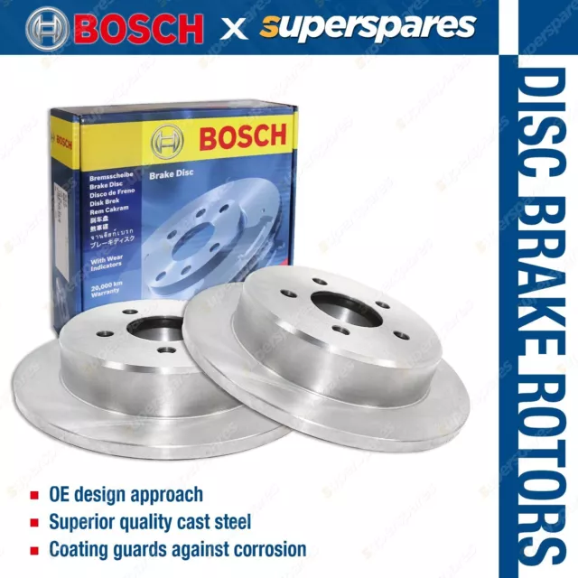 2x Bosch Rear Disc Brake Rotors for Mitsubishi ASX XA XB XC XD Eclipse Cross YA