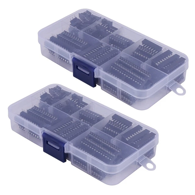 132pcs Dip Ic Sockets Adapter Soldering Type Outlet Kit 6.8,14,16,18,20Q1T3