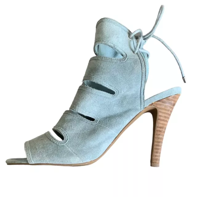 SEYCHELLES Baby Blue Suede "Play Along" Gladiator Stiletto Heels Size 8 2