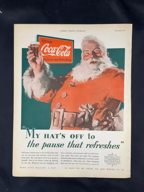Magazine Ad* - 1931 - Coca Cola / Coke - Santa Claus