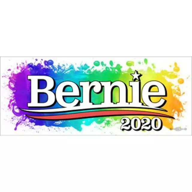 Bernie Sanders 2020 For President Multi Color Background Bumper Sticker Decal