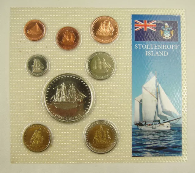 Stoltenhoff Island Coins Set of 8 Pieces 2008 UNC, An Original Card