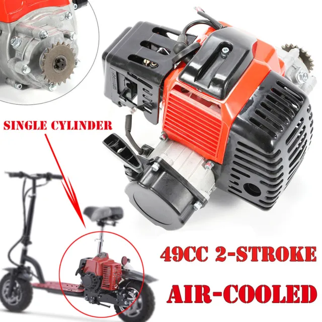 New 49CC 2-Stroke Engine Motor Pull Start For Pocket Mini Bike Gas Scooter ATV