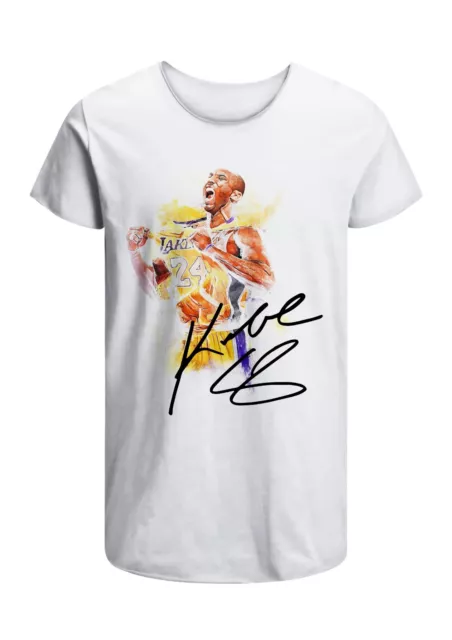 T-Shirt Kobe Bryant autografo Basket Uomo Abbigliamento 100% Cotone Taglia S>XXL